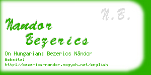 nandor bezerics business card
